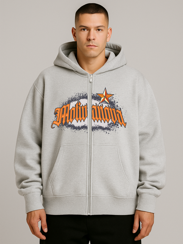 STREET STAR OVERSIZED ZIP HOODIE