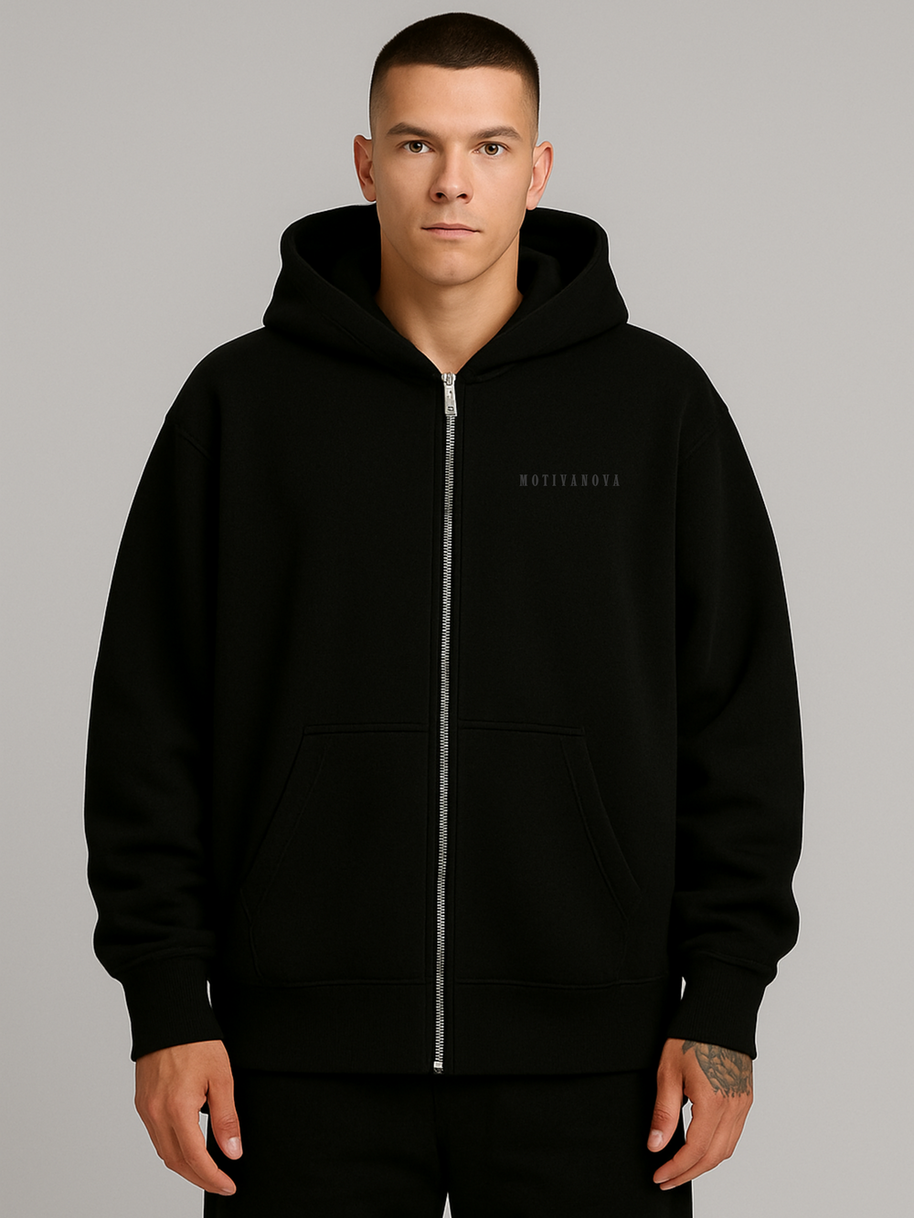LOGO OVERSIZED ZIP HOODIE