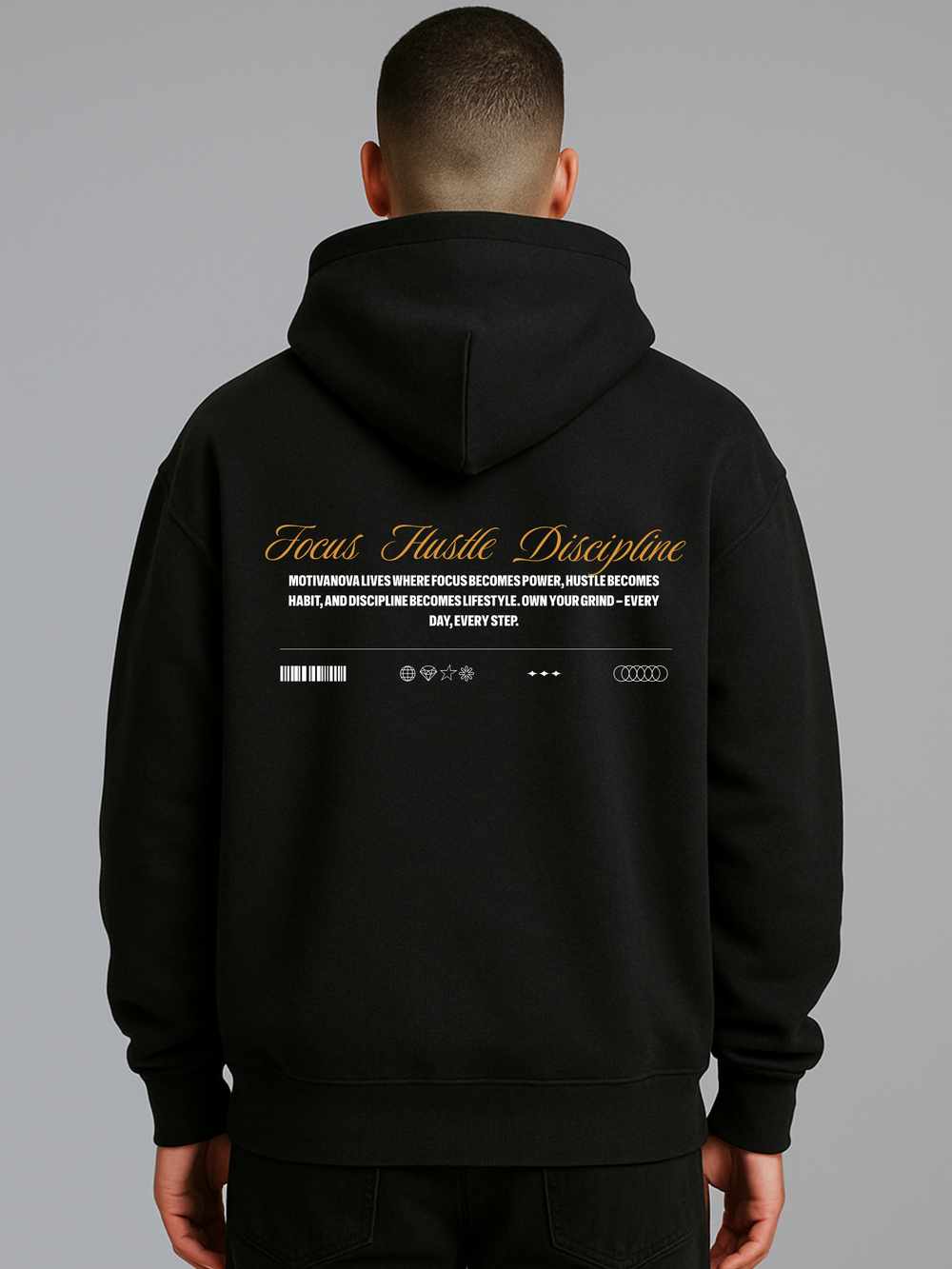 FOCUS DROP OVERSIZED HOODIE BLACK