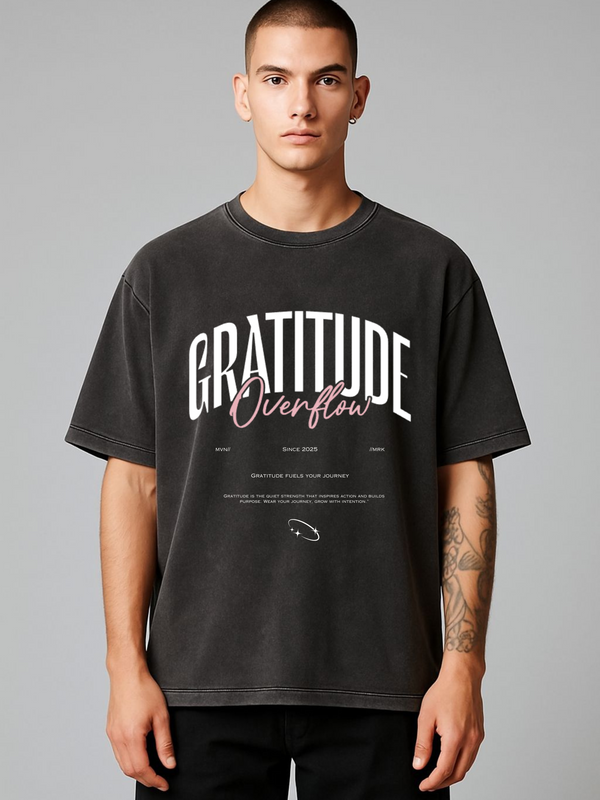 GRATITUDE OVERFLOW   OVERSIZED TEE