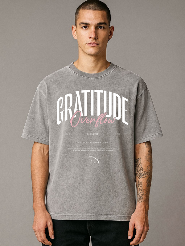 GRATITUDE OVERFLOW   OVERSIZED TEE
