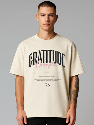 GRATITUDE OVERFLOW   OVERSIZED TEE