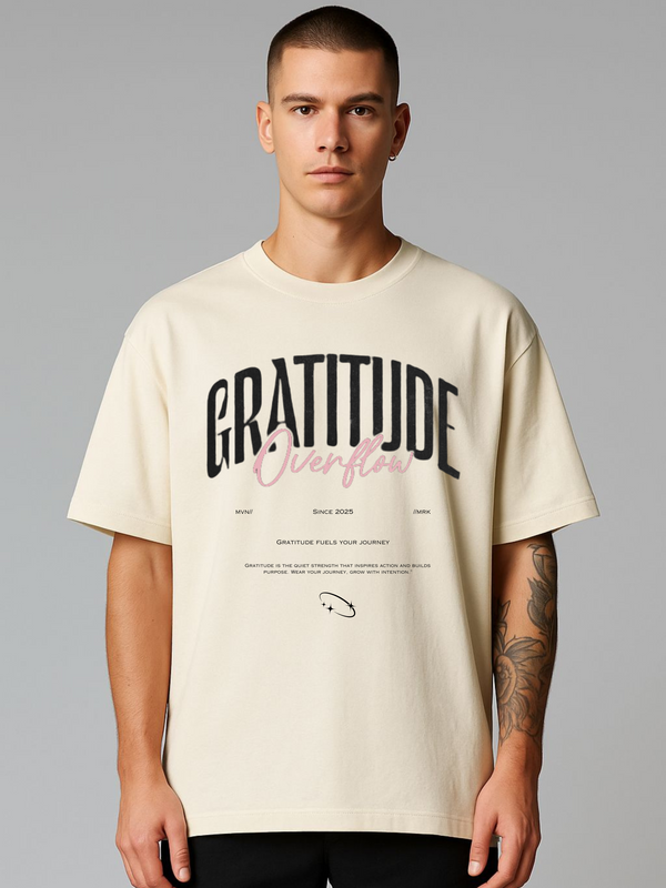 GRATITUDE OVERFLOW   OVERSIZED TEE