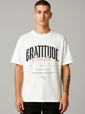 GRATITUDE OVERFLOW   OVERSIZED TEE