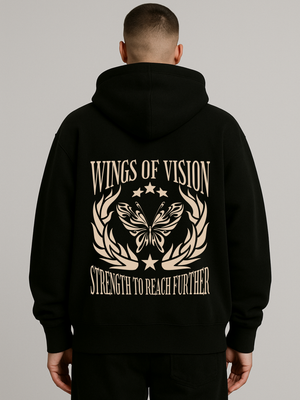 WINGS OF VISION OVERSIZED ZIP-HOODIE