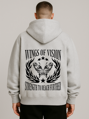 WINGS OF VISION OVERSIZED ZIP-HOODIE