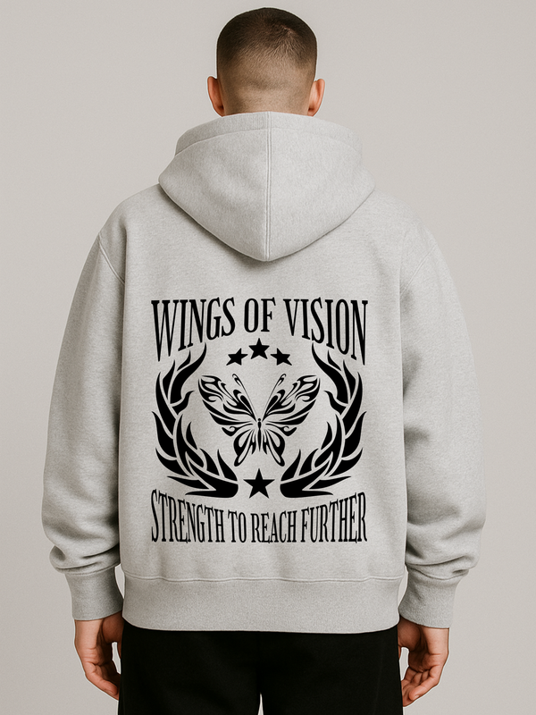WINGS OF VISION OVERSIZED ZIP-HOODIE