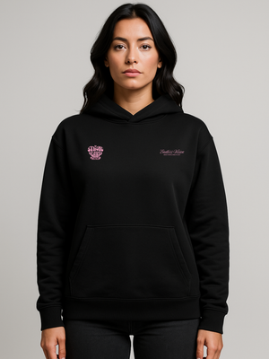 STRONG HEARTS CREW WOMAN OVERSIZED HOODIE BLACK