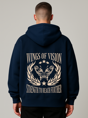 WINGS OF VISION OVERSIZED ZIP-HOODIE