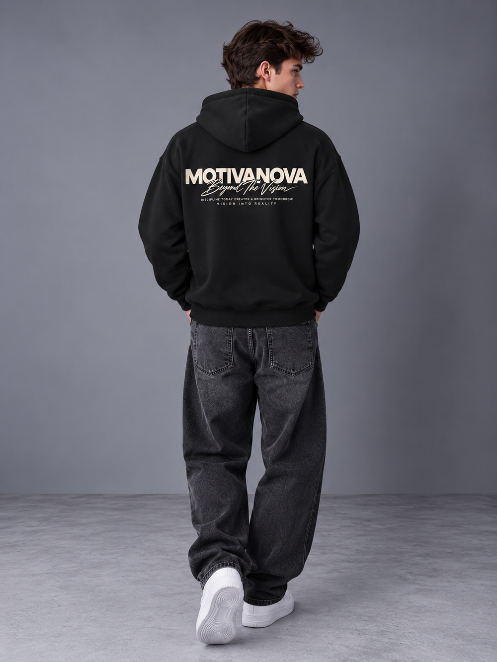 VISION HEAVY OVERSIZED ZIP-HOODIE BLACK
