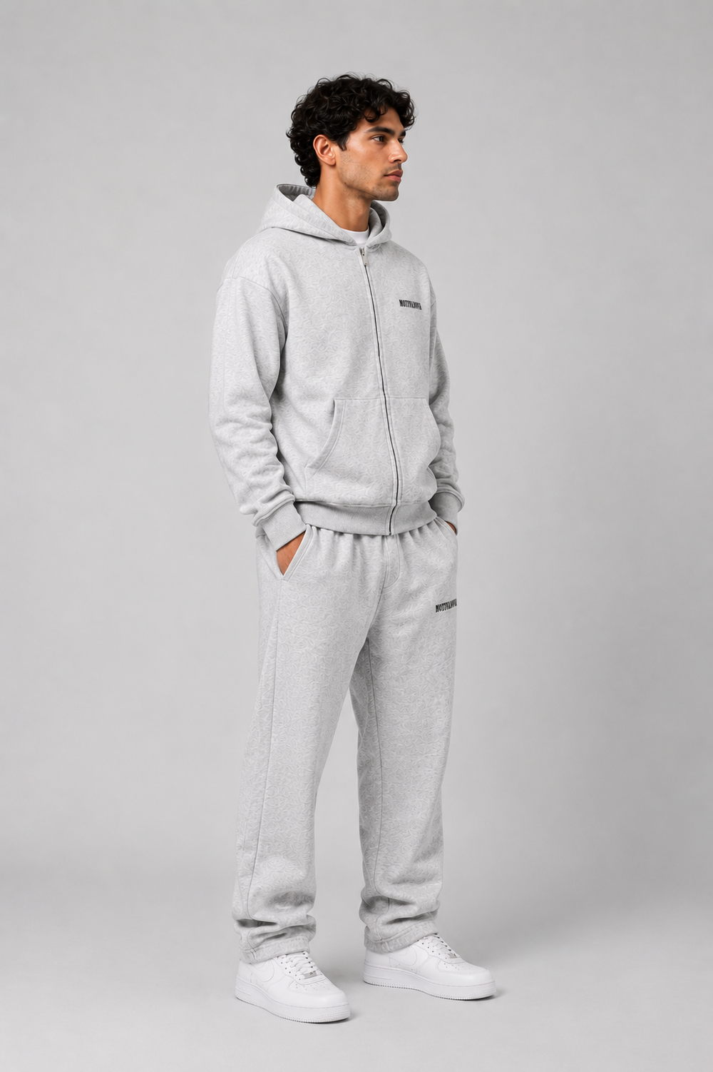 LOGO OVERSIZED TRACKSUITS HEATHER GREY