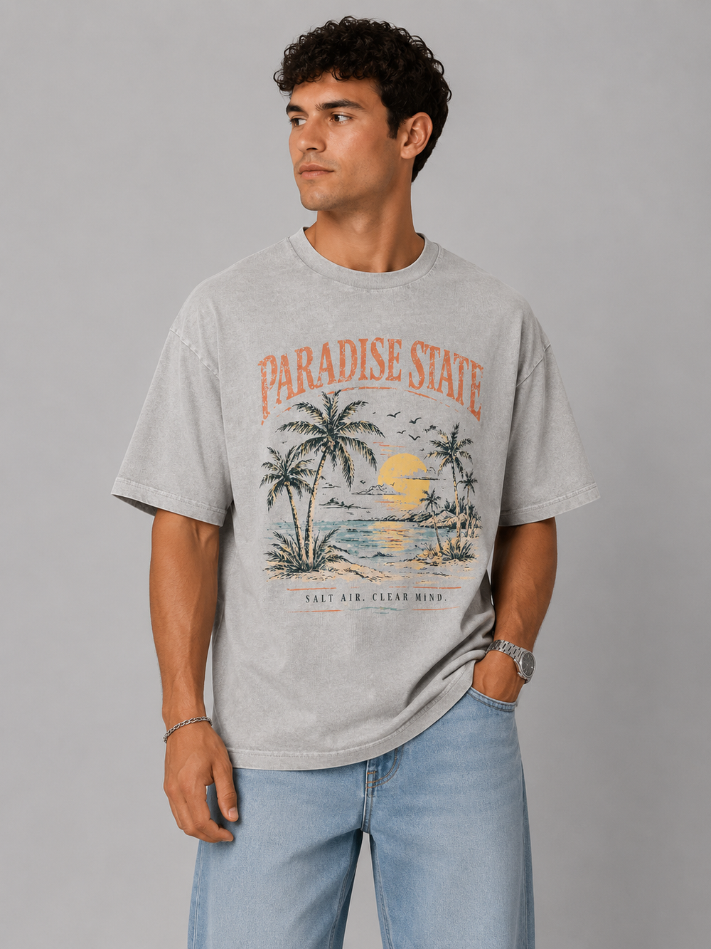 PARADISE STATE WASHED OVERSIZED TEE