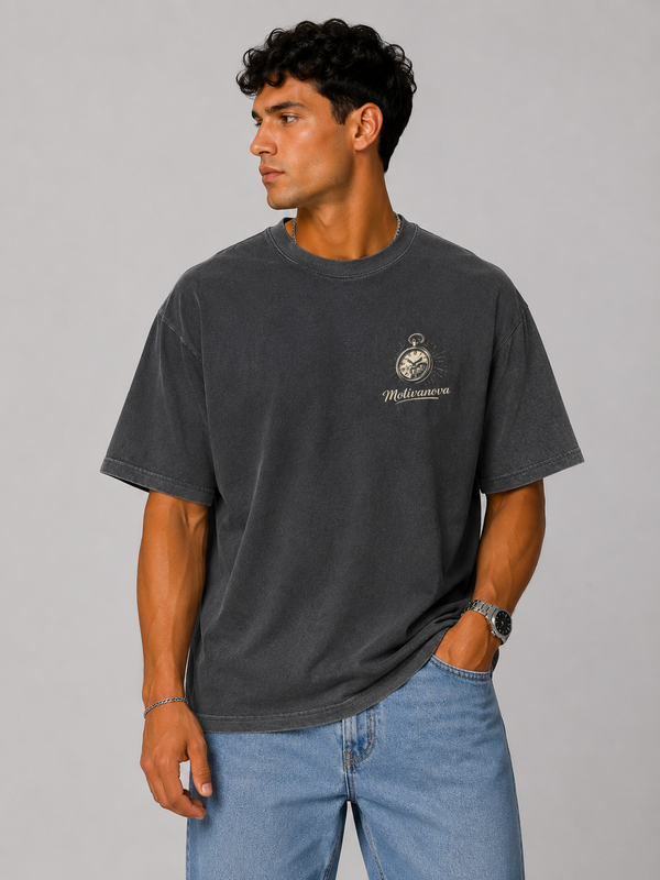 TIME NEVER WAITS OVERSIZED TEE