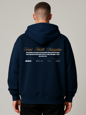 FOCUS DROP OVERSIZED ZIP-HOODIE BLACK